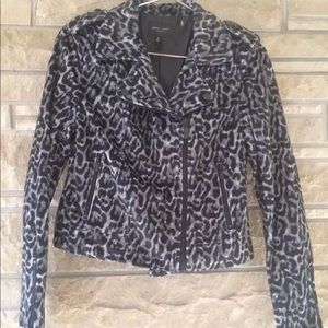 Romeo and Juliet couture leopard Moto jacket.